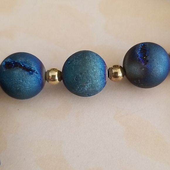 Hand Crafted Boho Tribal Moonstone Tibetan Rainbow Crystal Druzy Agate Necklace - Picture 7 of 16